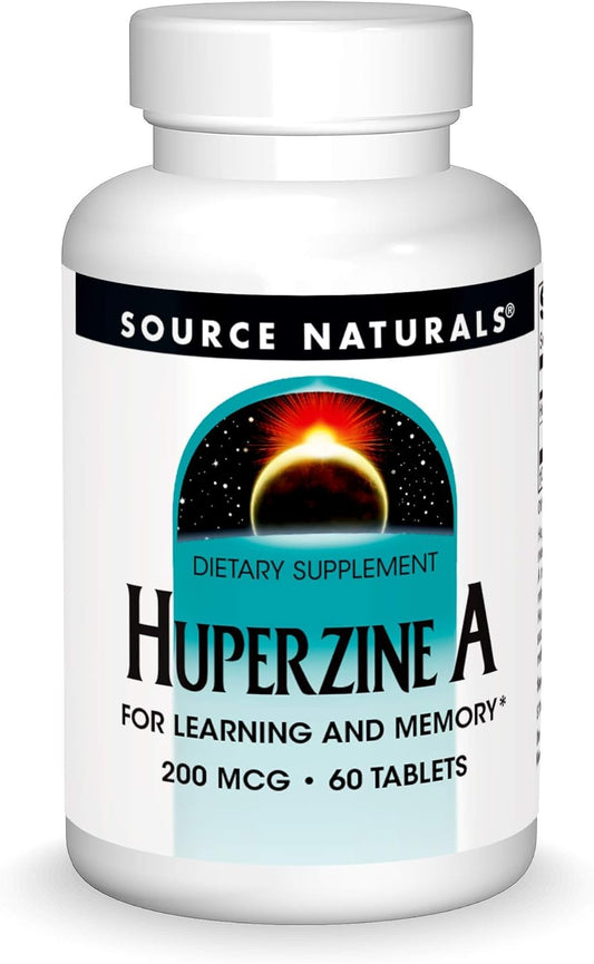 Source Naturals Huperzine A Supplement 200 mcg - Supports Learning & Memory - 60 Tablets