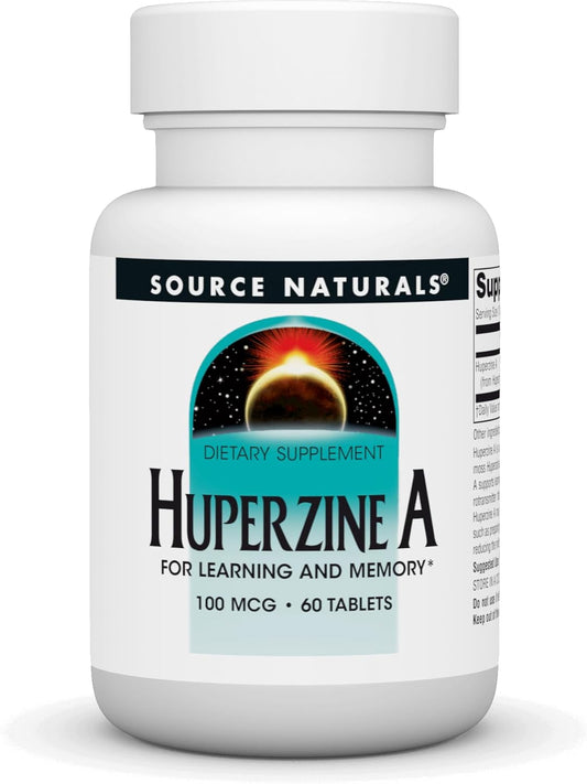 Source Naturals Huperzine A Supplement for Cognitive Function - 100 mcg, 60 Tablets