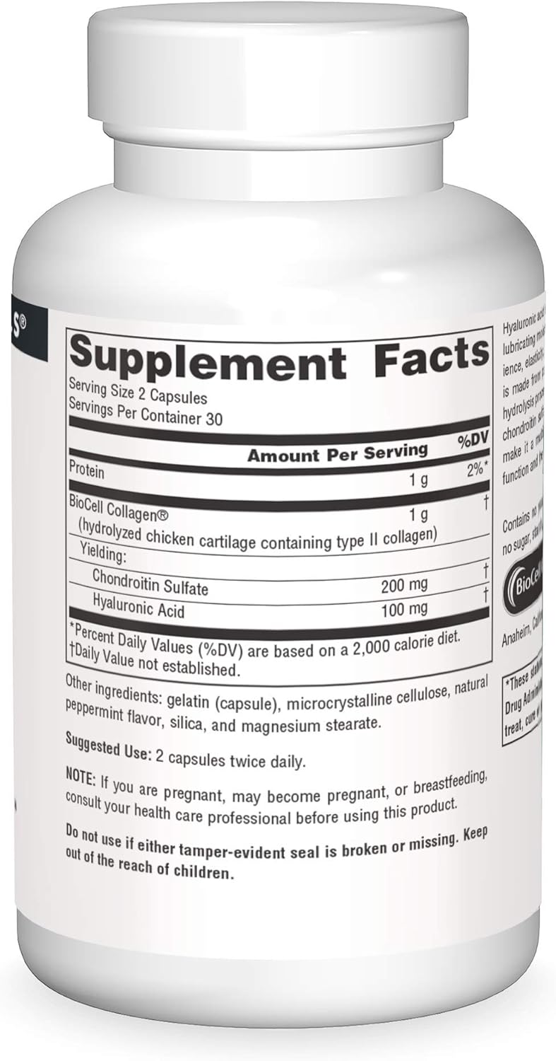 Source Naturals Hyaluronic Acid Capsules - 50mg, Supports Joint Health, 60 Count