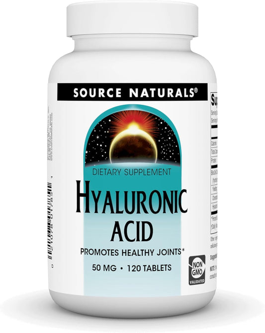 Source Naturals Hyaluronic Acid Supplement - 50mg, 120 Tablets for Joint Health and Skin Hydration