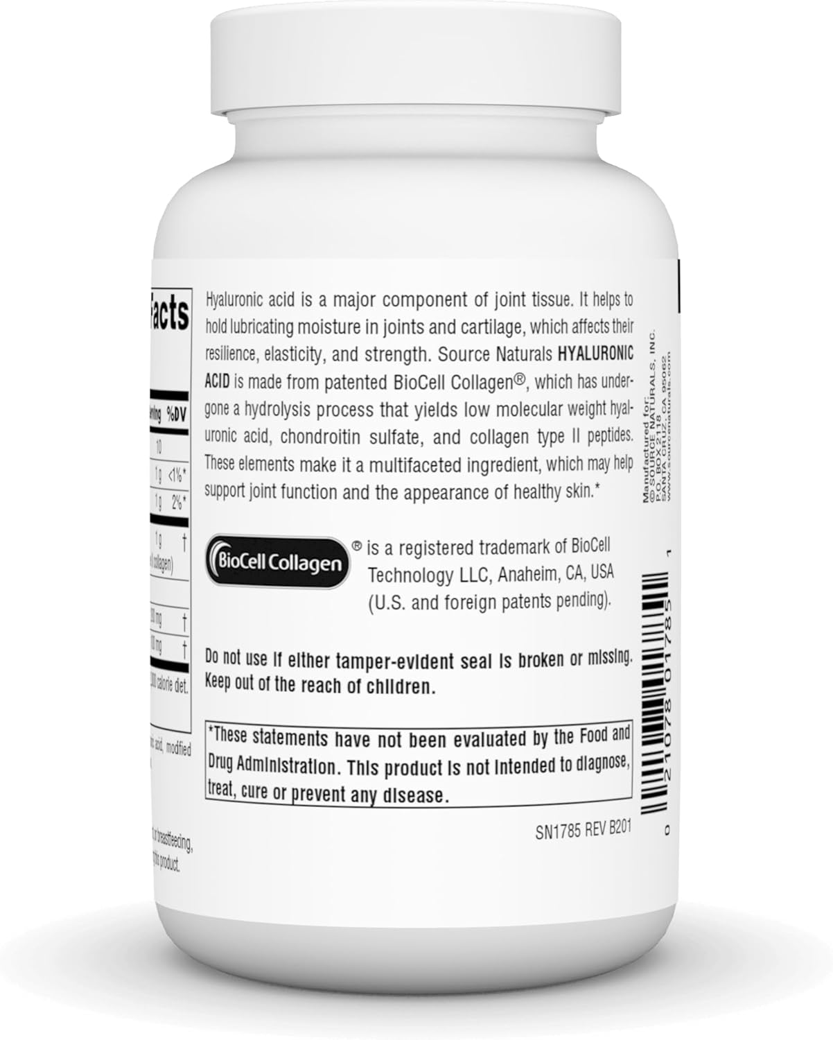 Source Naturals Hyaluronic Acid Supplement - 50mg, 120 Tablets for Joint Health and Skin Hydration