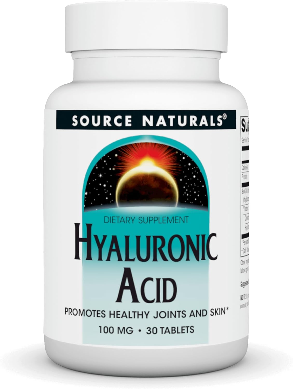 Source Naturals Hyaluronic Acid Tablets for Healthy Joints and Skin - 100mg, 30 Count