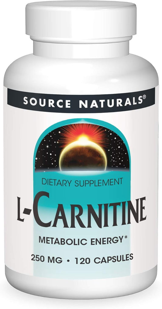 Source Naturals L-Carnitine Capsules for Metabolic Energy Support - 250mg, 120 Count