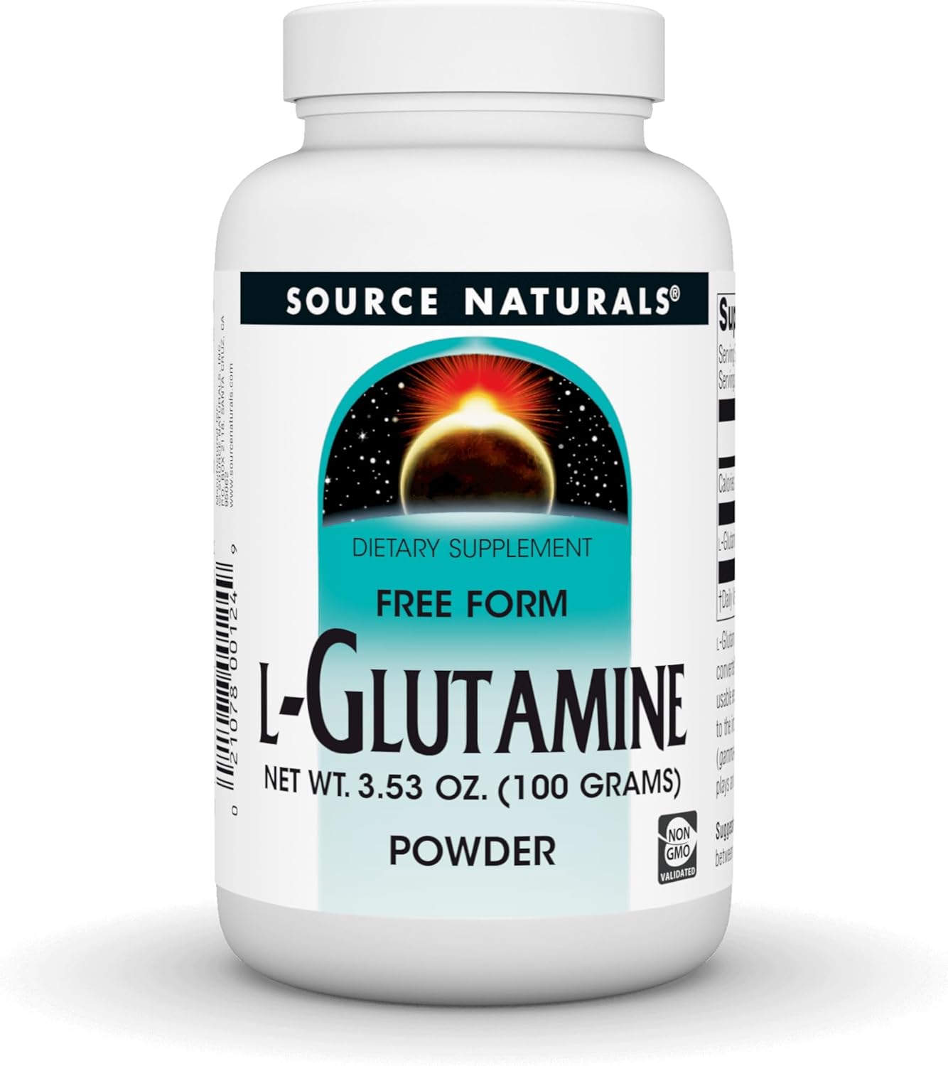 Source Naturals L-Glutamine Powder for Metabolic Energy Support - 100g Free Form Amino Acid Supplement