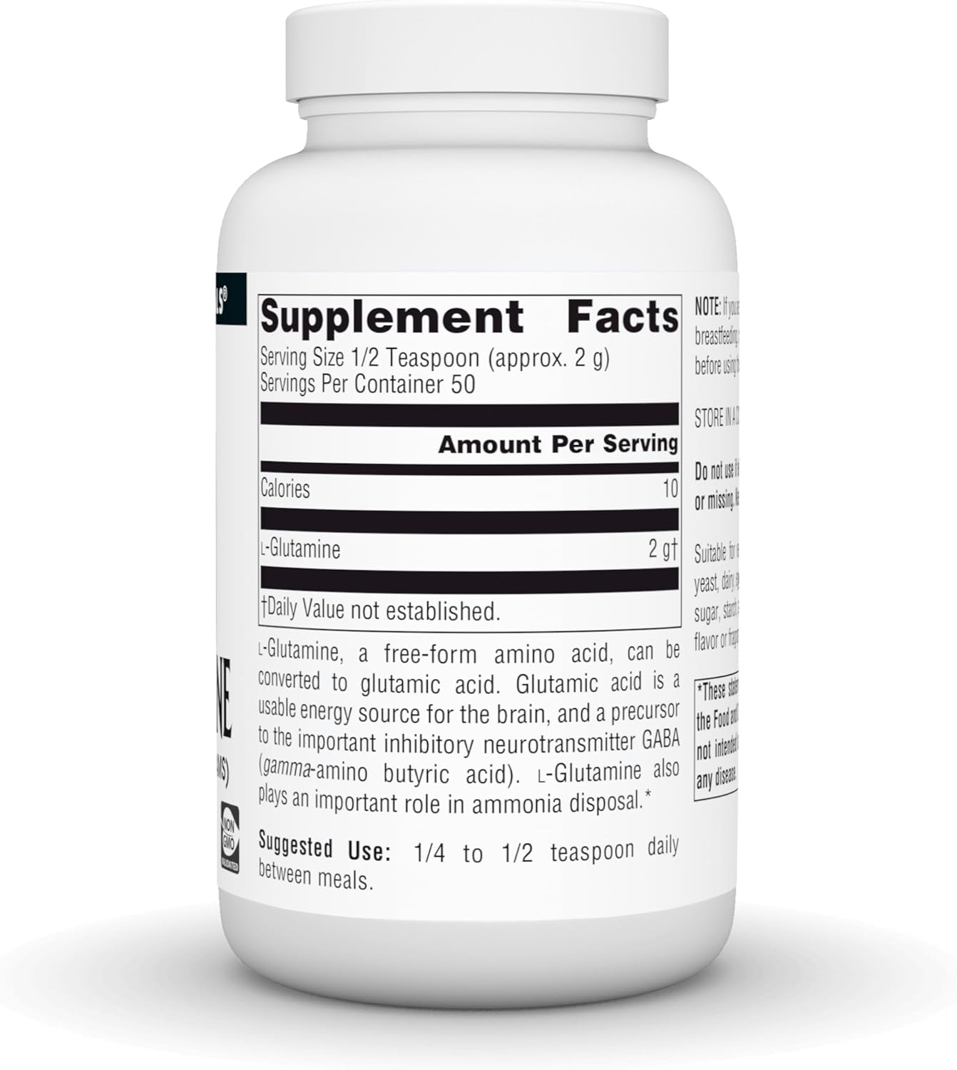 Source Naturals L-Glutamine Powder for Metabolic Energy Support - 100g Free Form Amino Acid Supplement