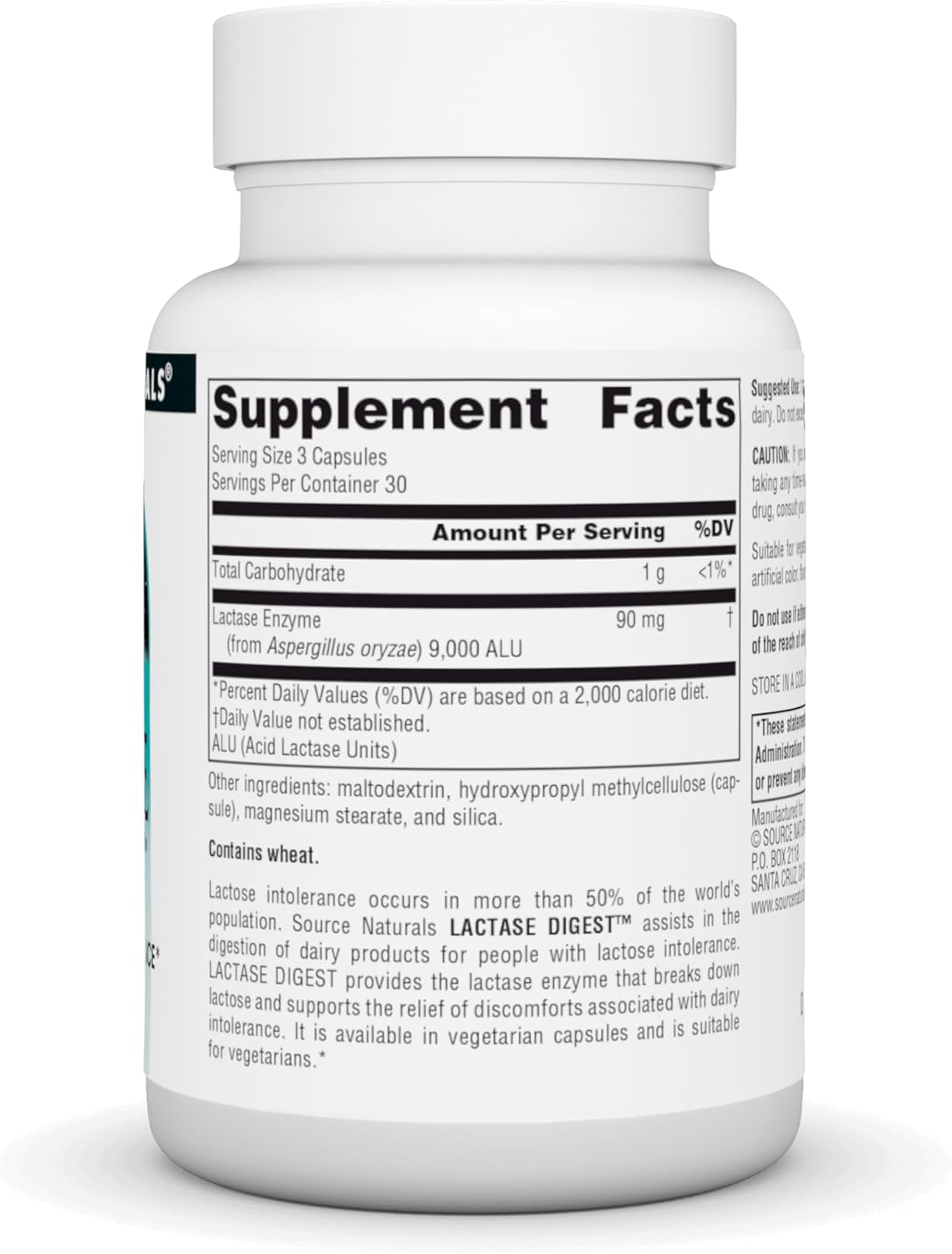 Source Naturals Lactase Digest Capsules - Support for Lactose Intolerance - 90 Count