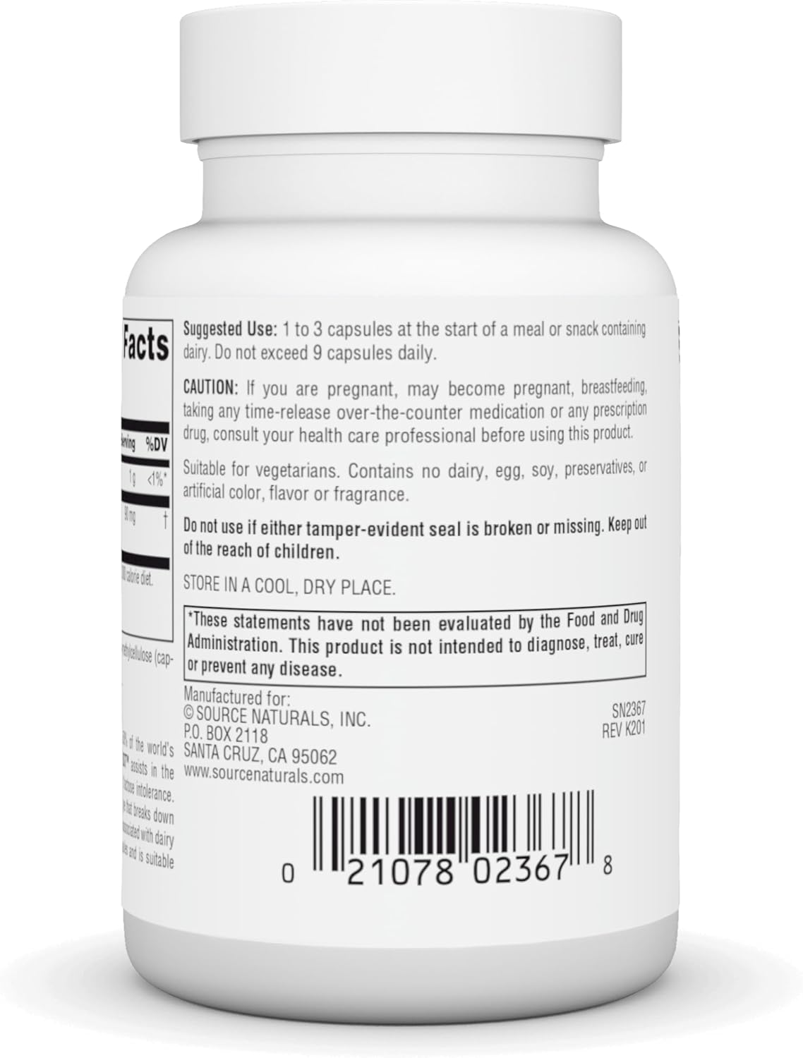 Source Naturals Lactase Digest Capsules - Support for Lactose Intolerance - 90 Count
