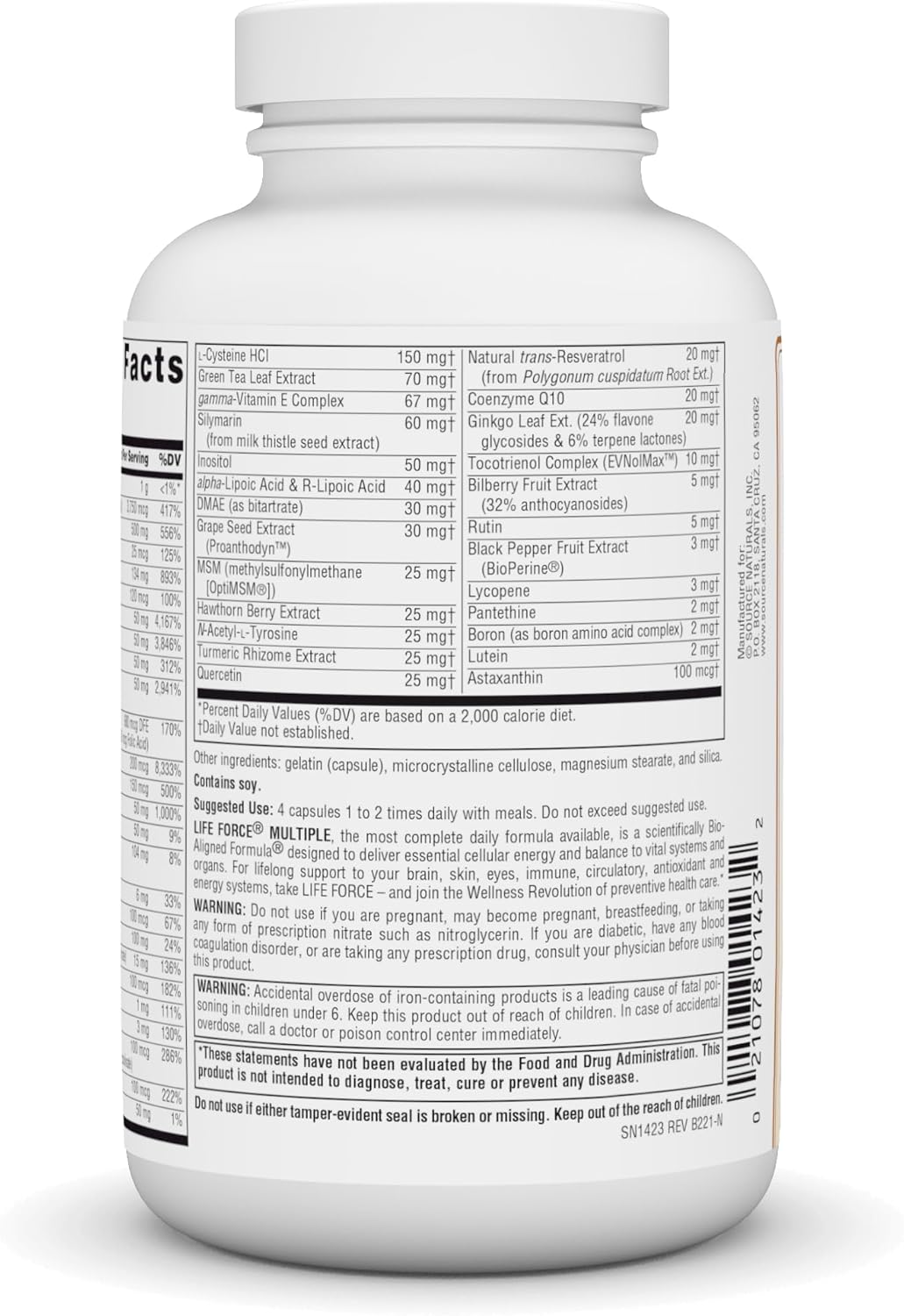 Source Naturals Life Force Multiple Energy Activator 180 Capsules - Natural Energy Booster Supplement