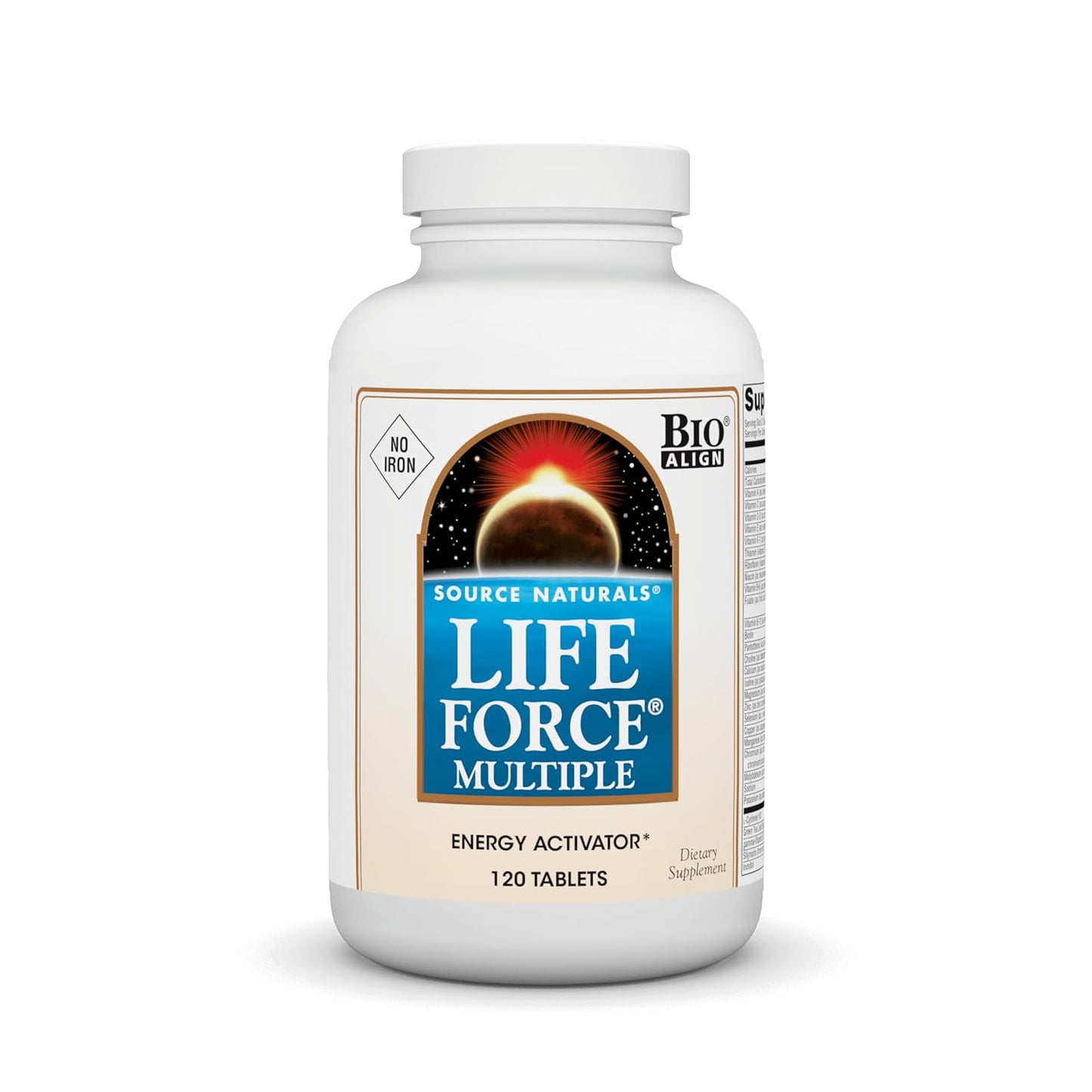Source Naturals Life Force Multiple Iron Free Daily Multivitamin - High Potency Essential Nutrients for Energy and Immune Support - 120 Tablets
