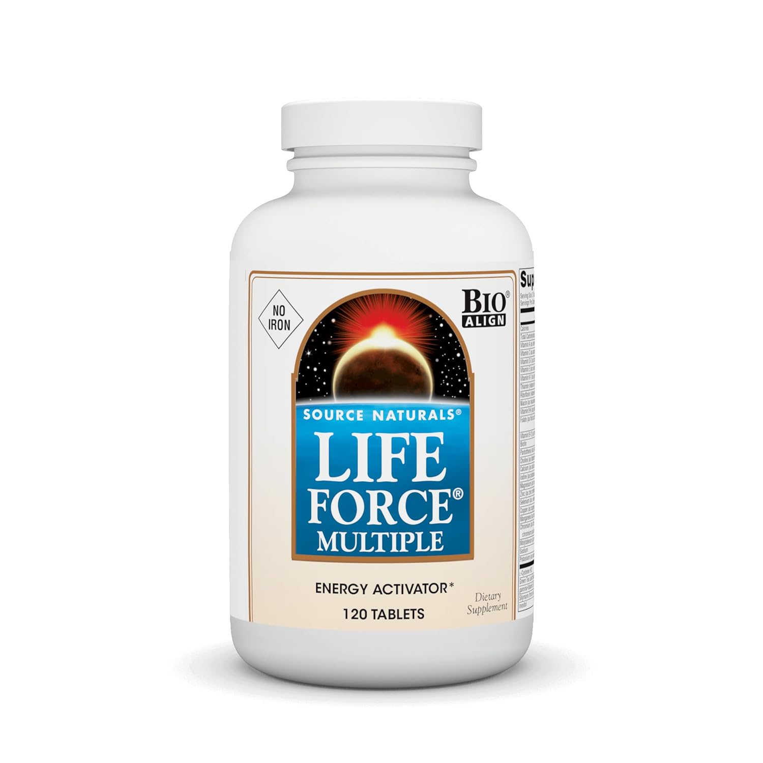 Source Naturals Life Force Multiple Iron Free Daily Multivitamin - High Potency Essential Nutrients for Energy and Immune Support - 120 Tablets