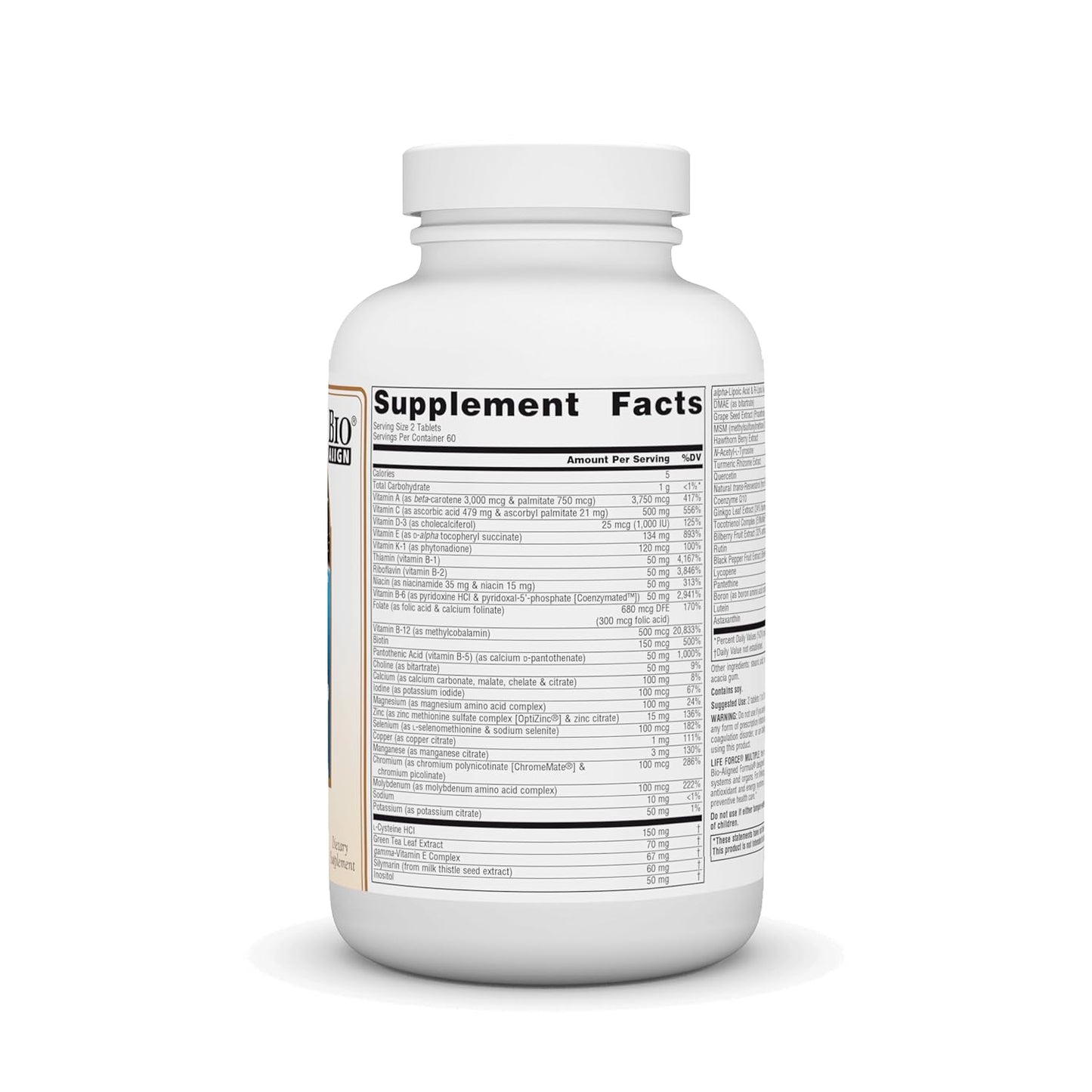 Source Naturals Life Force Multiple Iron Free Daily Multivitamin - High Potency Essential Nutrients for Energy and Immune Support - 120 Tablets