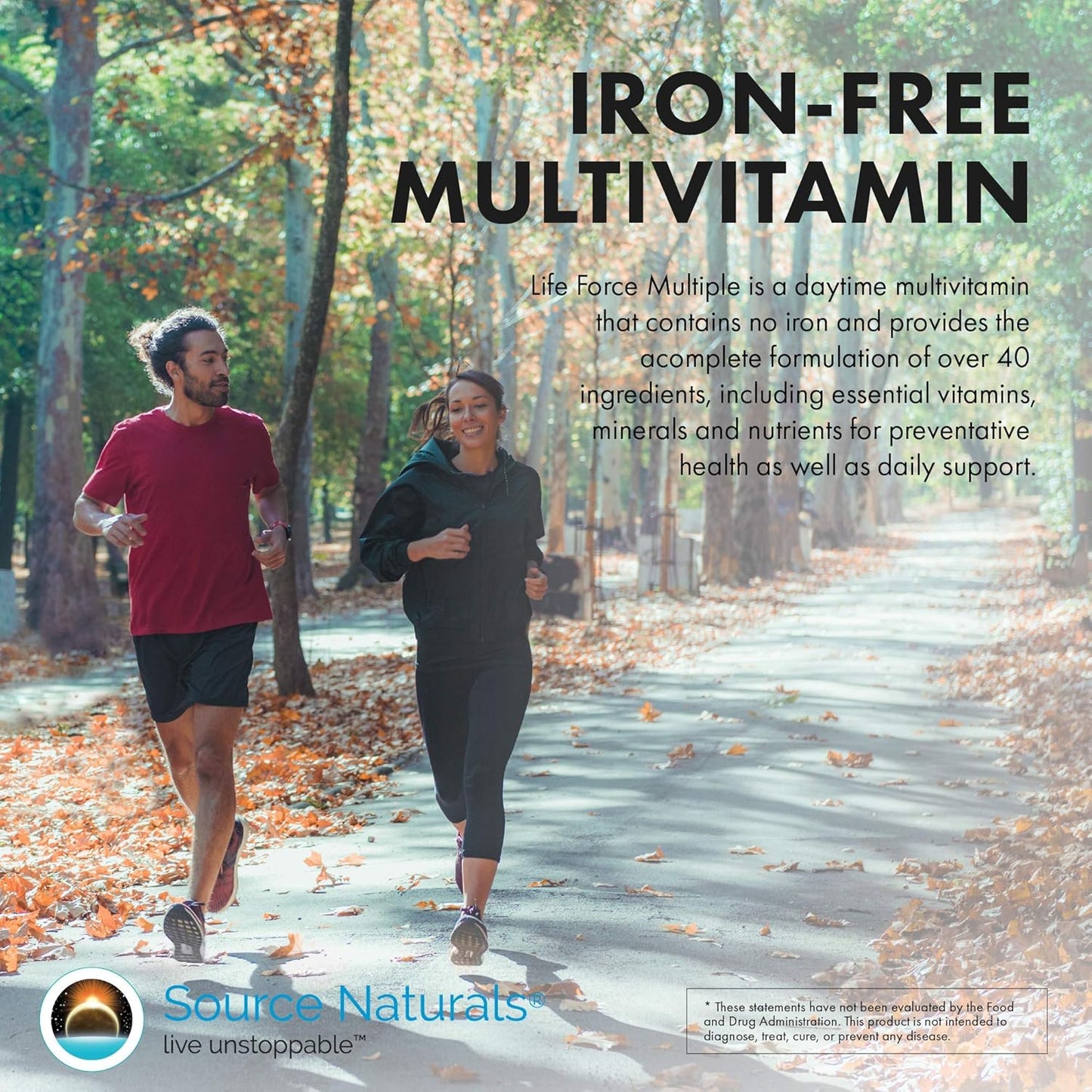 Source Naturals Life Force Multiple Iron-Free Daily Multivitamin - High Potency Essential Nutrients for Energy & Immune Support - 120 Capsules