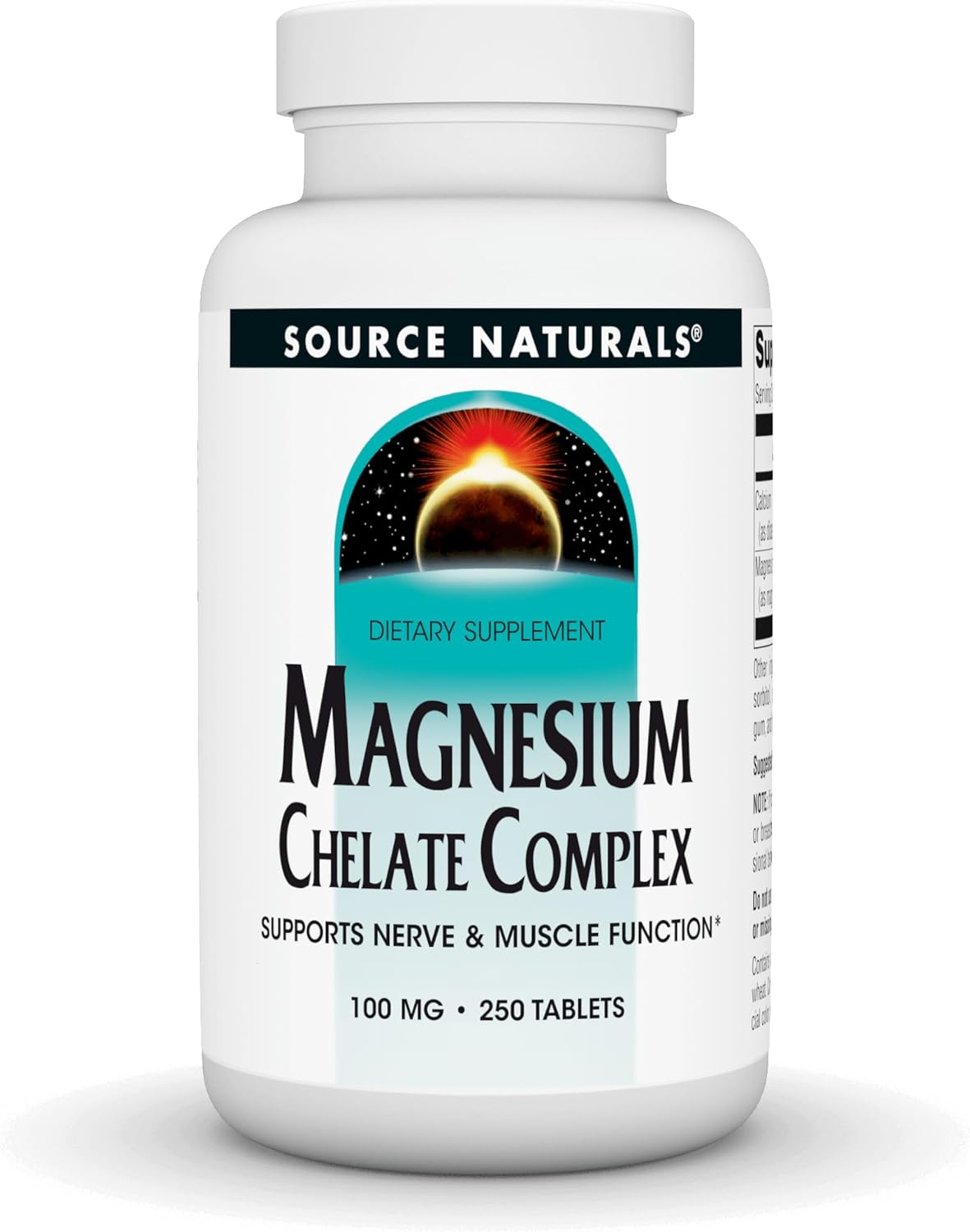 Source Naturals Magnesium Chelate Tablets for Nerve & Muscle Support - 250 Count