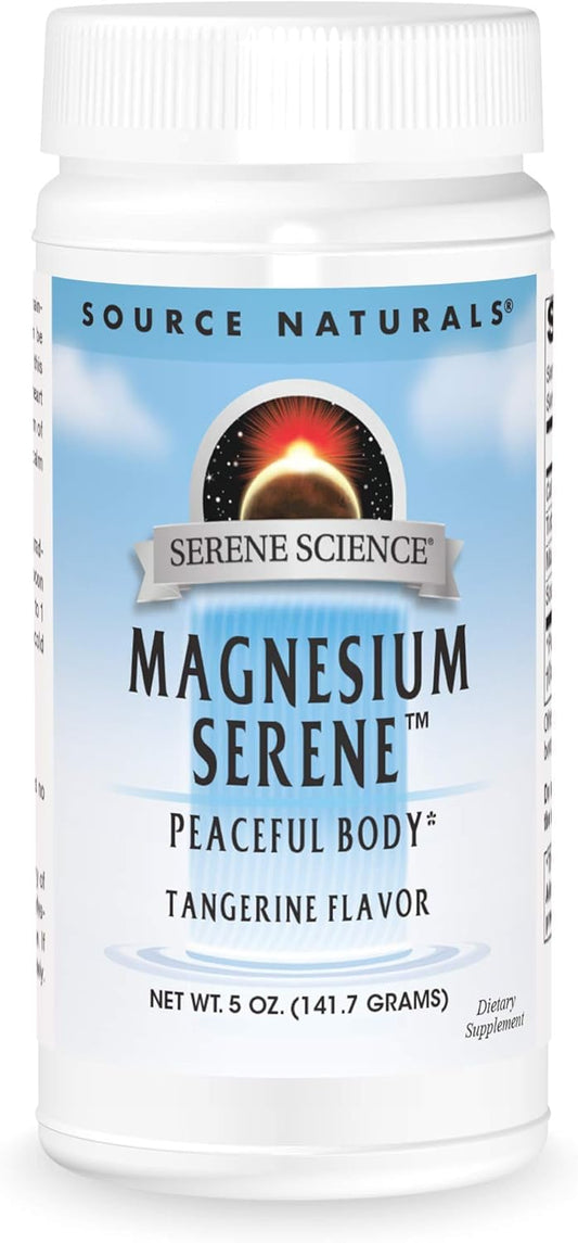 Source Naturals Magnesium Serene Powder - Tangerine Flavor, Promotes Serenity and Relaxation, 5 Ounce