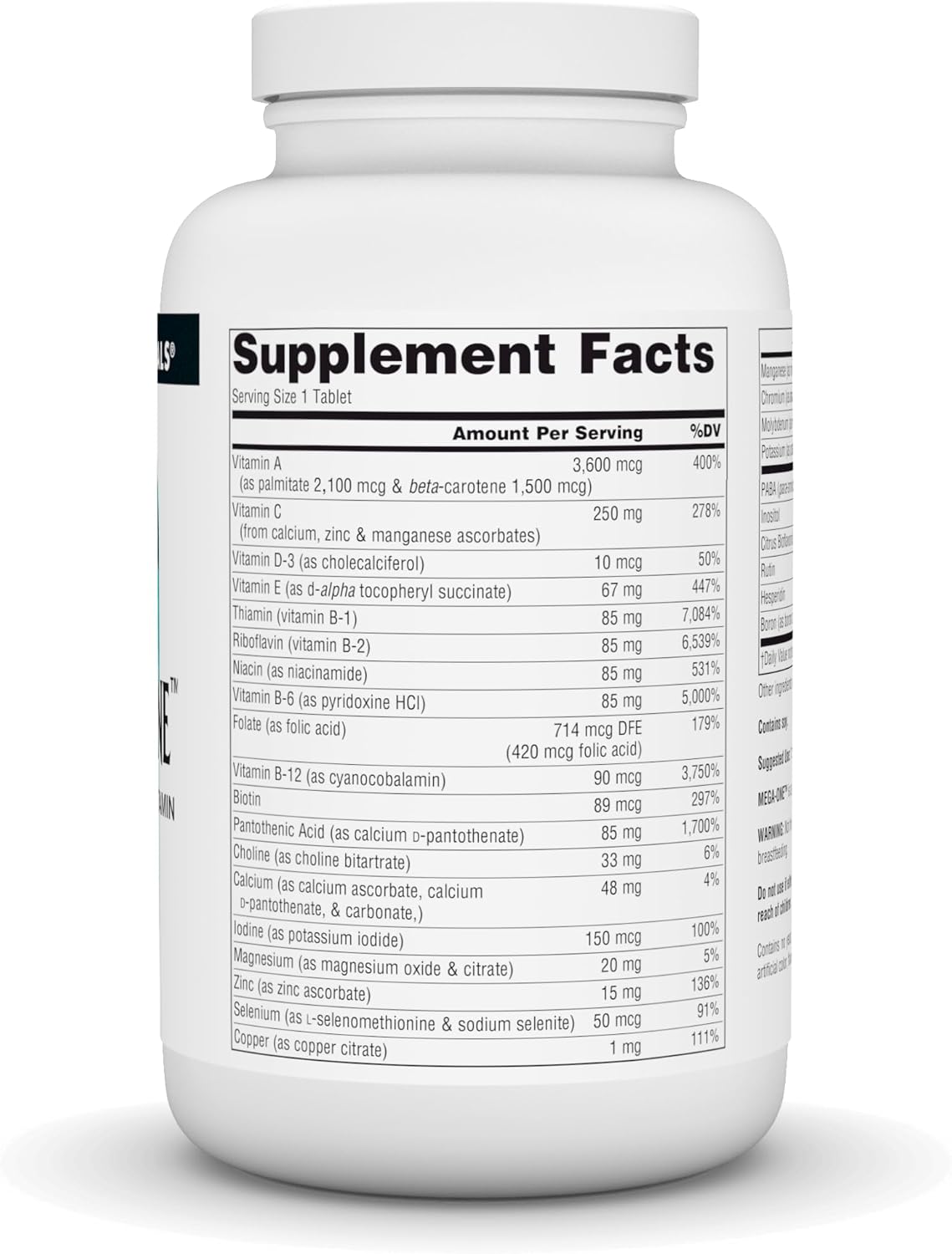 Source Naturals Mega-One Multi-Vitamin and Mineral Supplement - Iron-Free, 180 Tablets