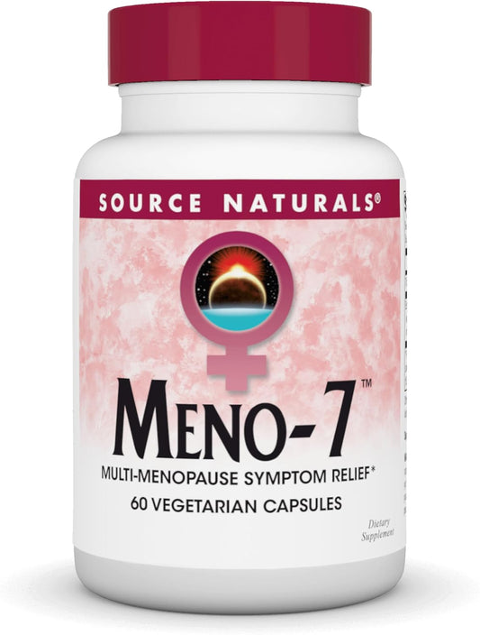 Source Naturals Meno-7, Vegetarian Capsules for Multi-Menopause Symptom Relief - 60 Count