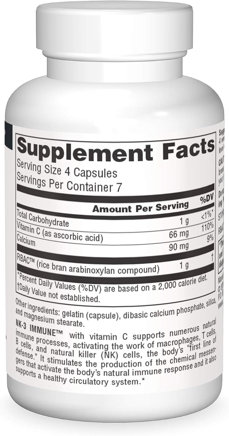 Source Naturals NK-3 Immune Support Formula with 250mg Vitamin C - 30 Capsules