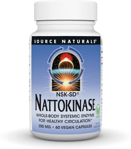 Source Naturals NSK-SD Nattokinase Enzyme Capsules for Circulation Support - 200mg, 60 Count