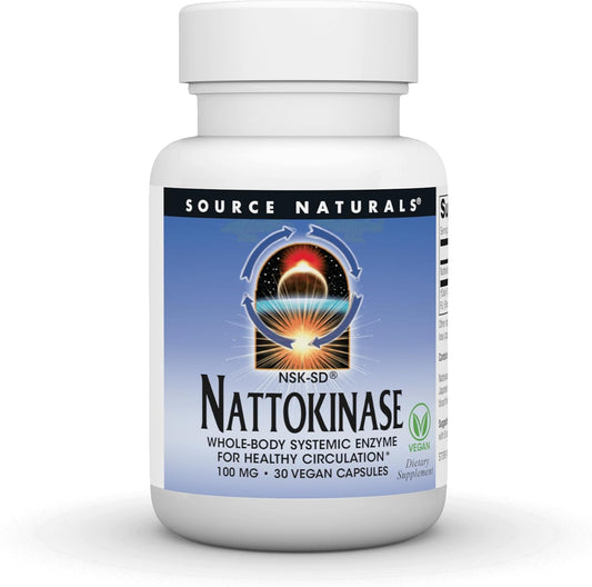 Source Naturals NSK-SD Nattokinase Supplement for Circulation Support, 100mg, 30 Vegan Capsules