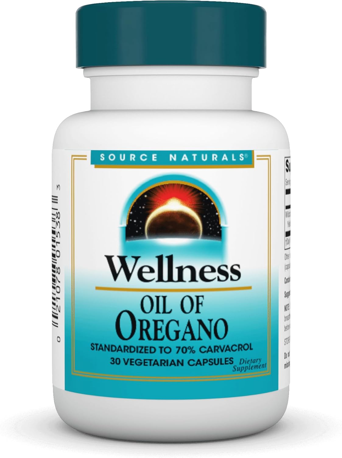 Source Naturals Oil of Oregano Capsules - 70% Carvacrol - 30 Vegetarian Capsules for Wellness