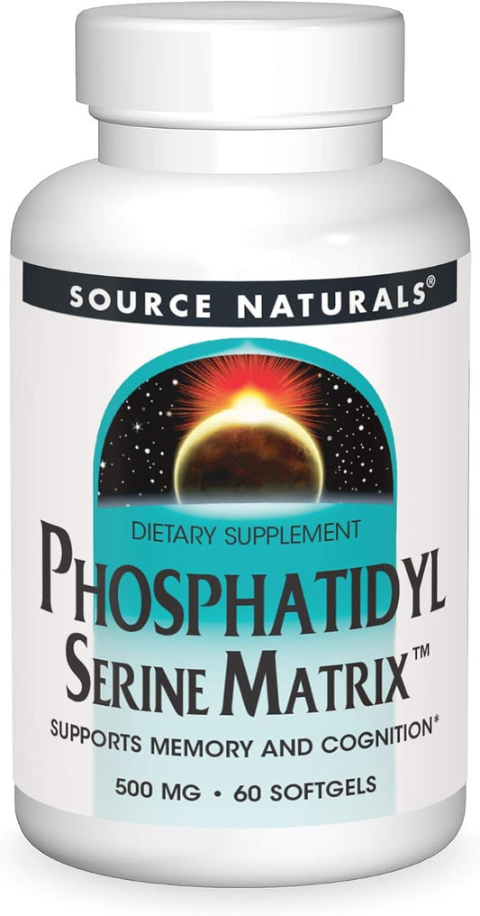 Source Naturals Phosphatidyl Serine Matrix - 60 Softgels, 500mg for Cognitive Support