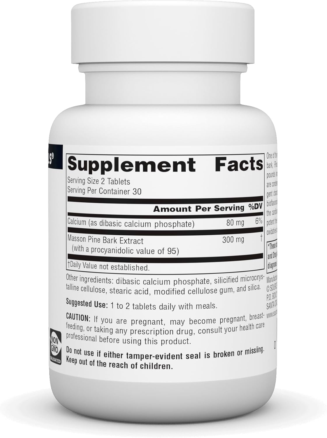 Source Naturals Pine Bark Extract 150mg - 60 Tablets - Multi System Antioxidant Support