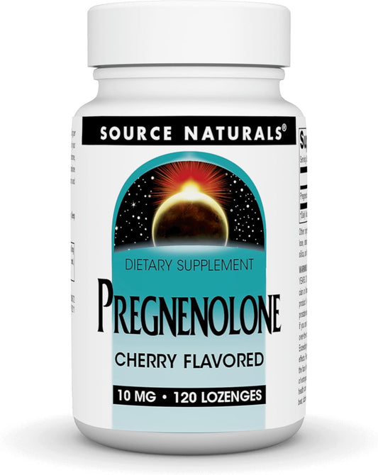 Source Naturals Pregnenolone 10 mg Lozenges - 120 Cherry Flavor Tablets