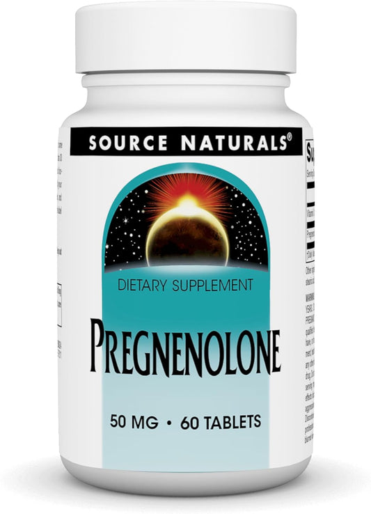Source Naturals Pregnenolone Supplement - 50mg, 60 Tablets for Hormone Balance and Cognitive Support