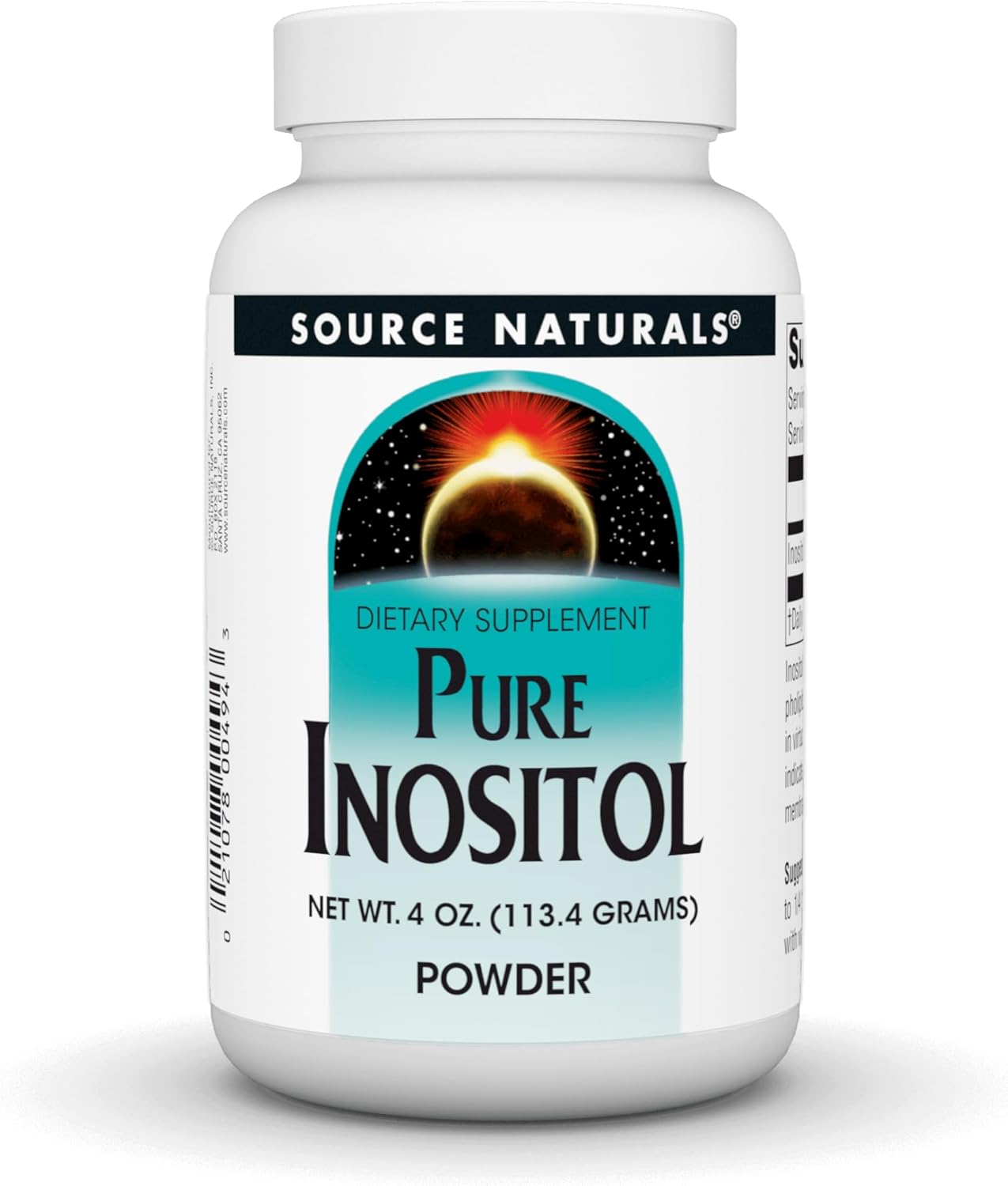 Source Naturals Pure Inositol Powder - Dietary Supplement for Mental Health and Wellness - 4 oz