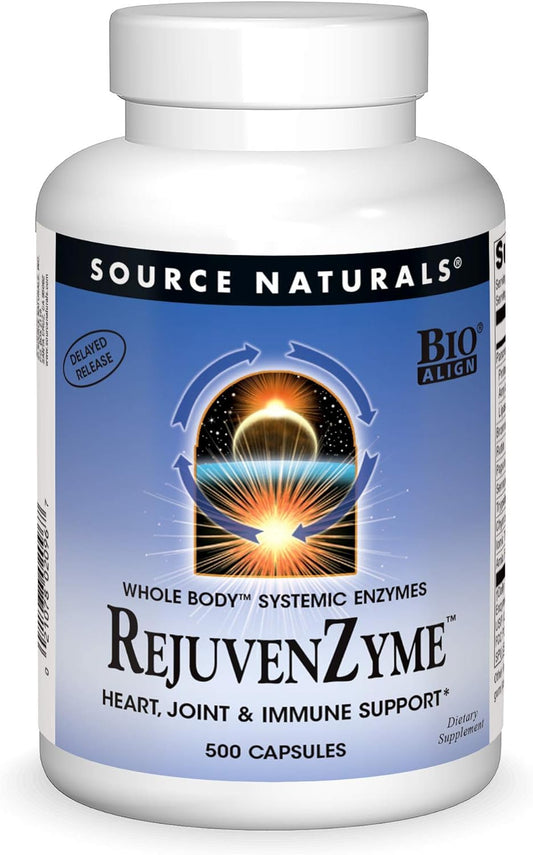 Source Naturals RejuvenZyme Capsules - Comprehensive Heart, Joint, and Immune Support Formula, 500 Count