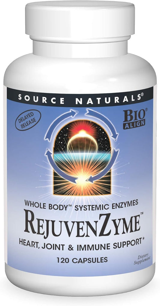 Source Naturals RejuvenZyme Capsules for Heart, Joint, and Immune Health Support - 120 Count
