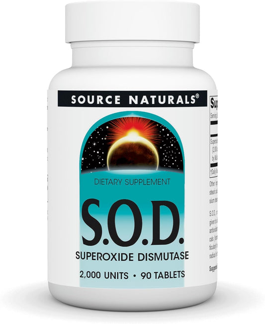 Source Naturals S-O-D Superoxide Dismutase Dietary Supplement 90 Tablets - Antioxidant Support for Overall Health