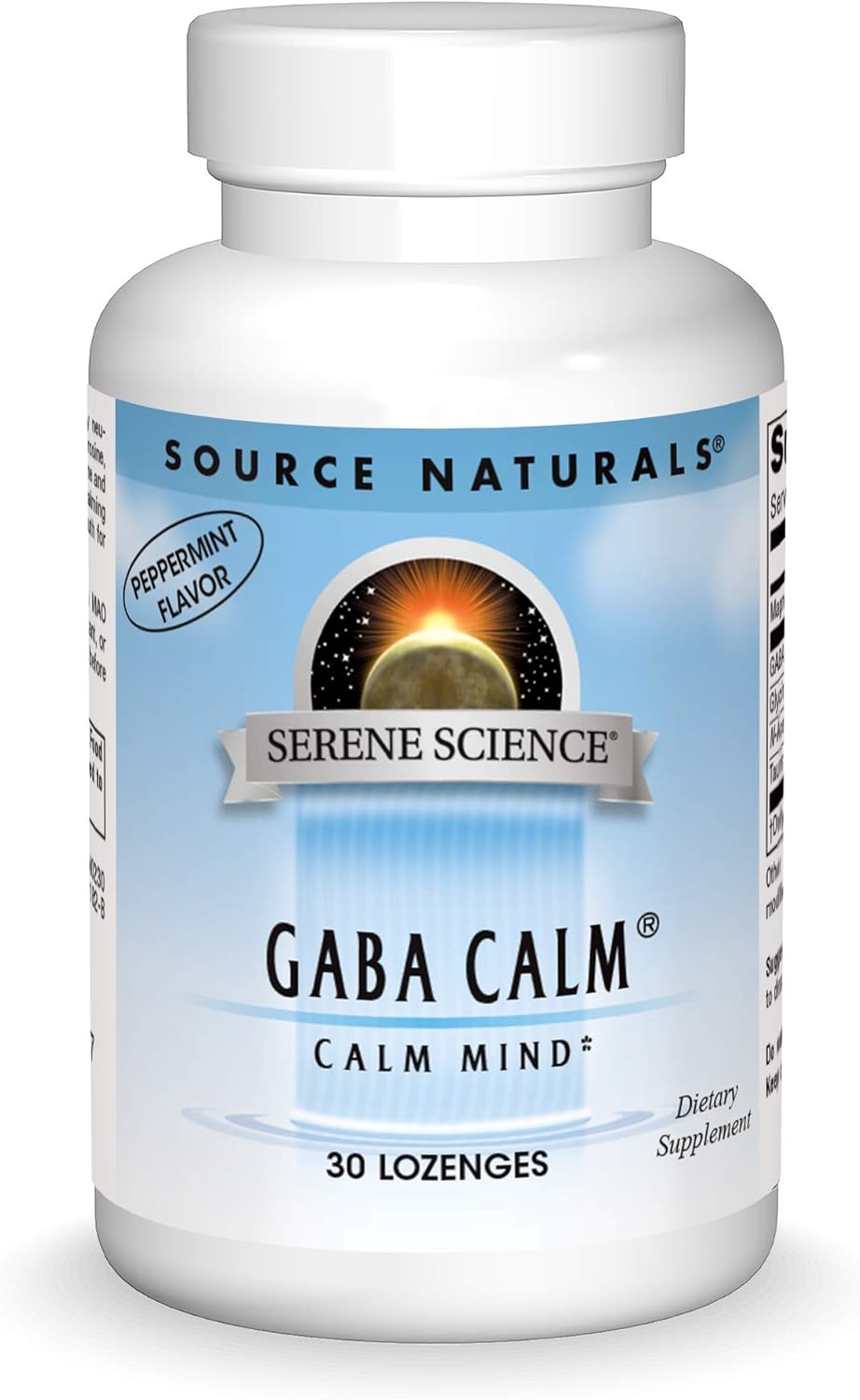 Source Naturals Serene Science GABA Calm Lozenges - Peppermint Flavor, 30 Quick Dissolving Tablets