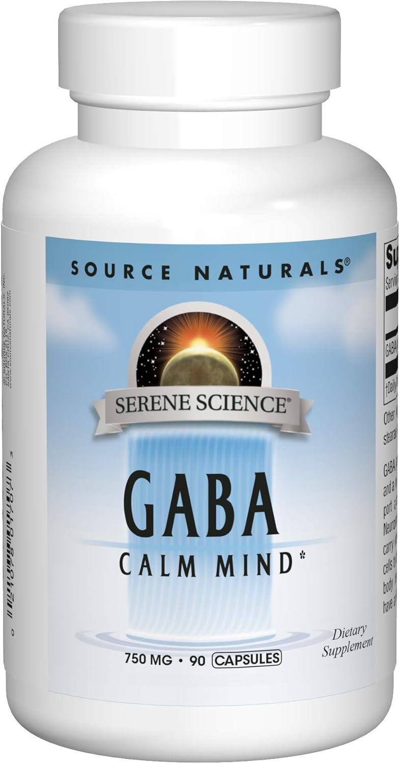 Source Naturals Serene Science GABA Capsules - 90 Count, 750mg for Calm Mind & Relaxation