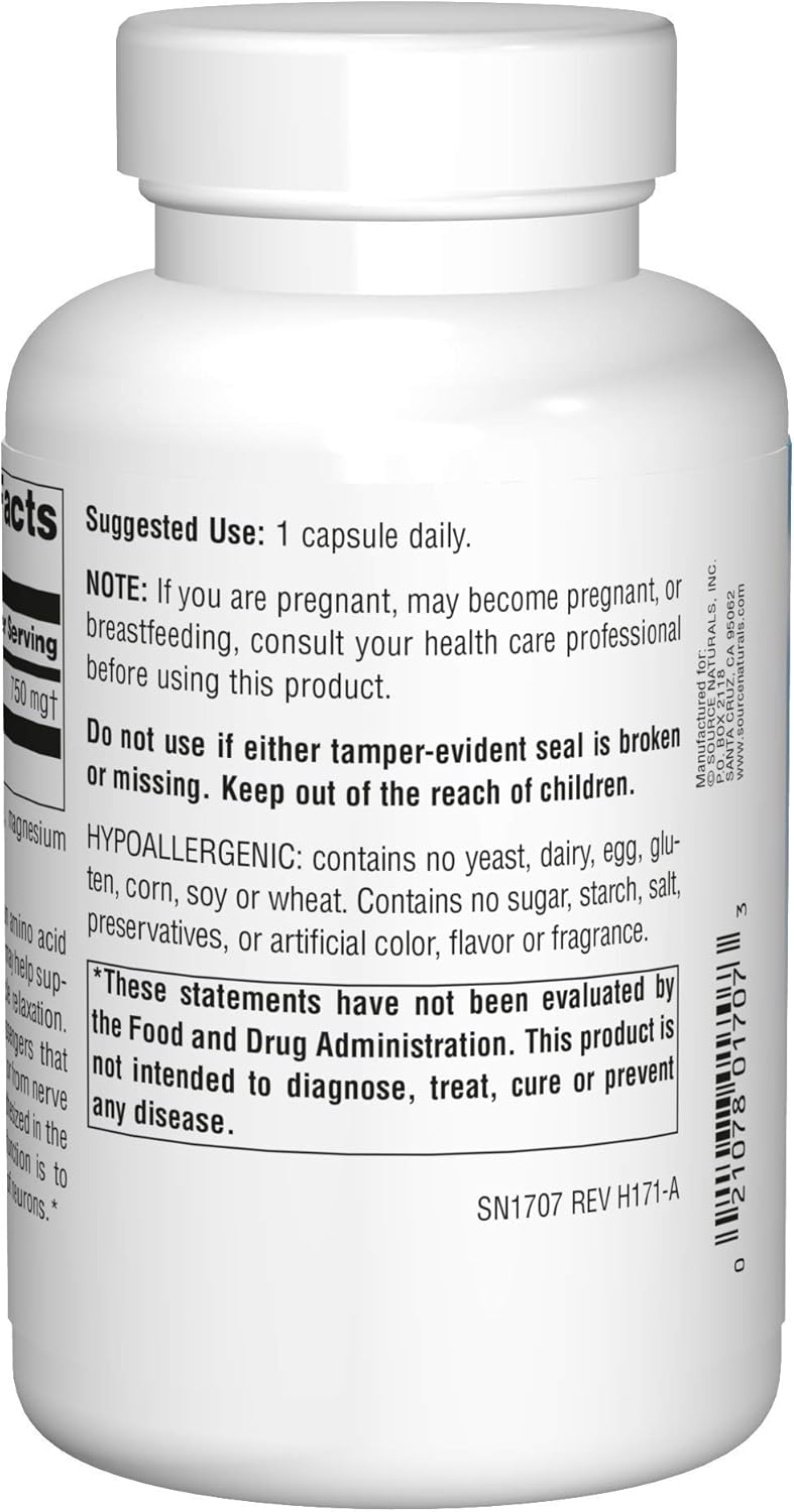 Source Naturals Serene Science GABA Capsules - 90 Count, 750mg for Calm Mind & Relaxation