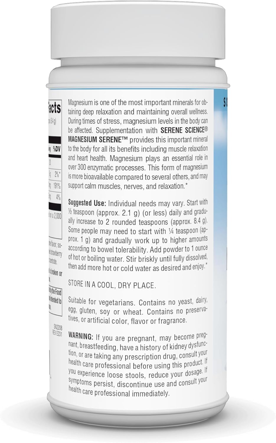 Source Naturals Serene Science Magnesium Serene Powder, Tangerine Flavored - 9 Ounce for a Calm and Peaceful Body