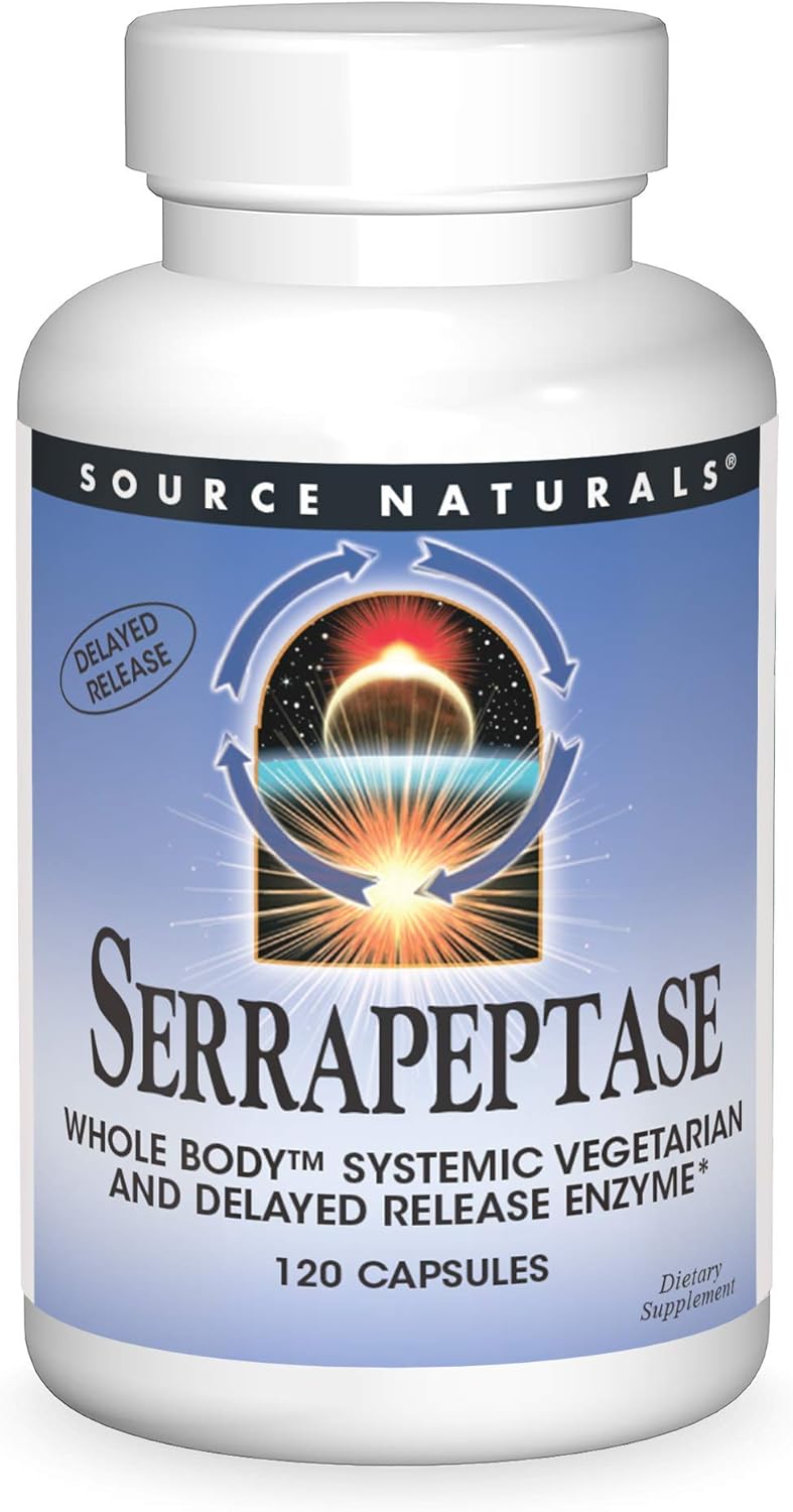 Source Naturals Serrapeptase Enzyme Supplement - 120 Delayed Release Vegetarian Capsules