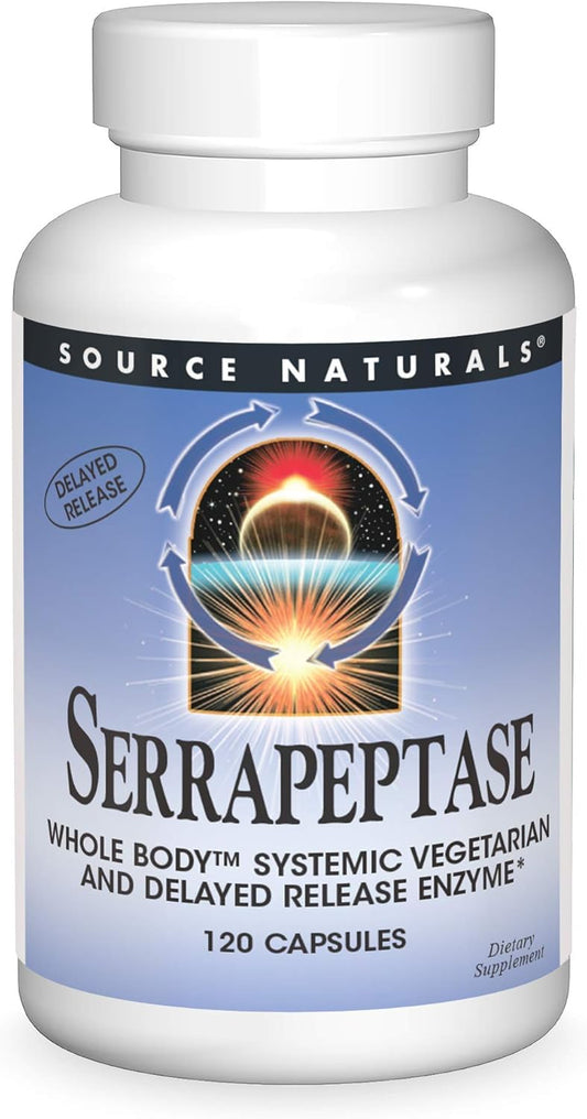 Source Naturals Serrapeptase Enzyme Supplement - 120 Delayed Release Vegetarian Capsules