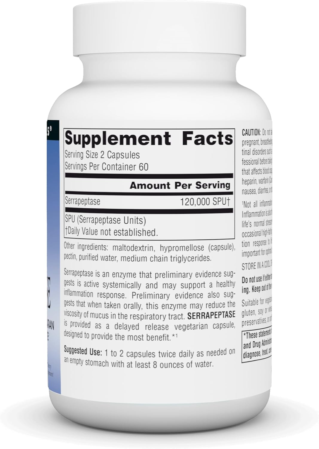 Source Naturals Serrapeptase Enzyme Supplement - 120 Delayed Release Vegetarian Capsules