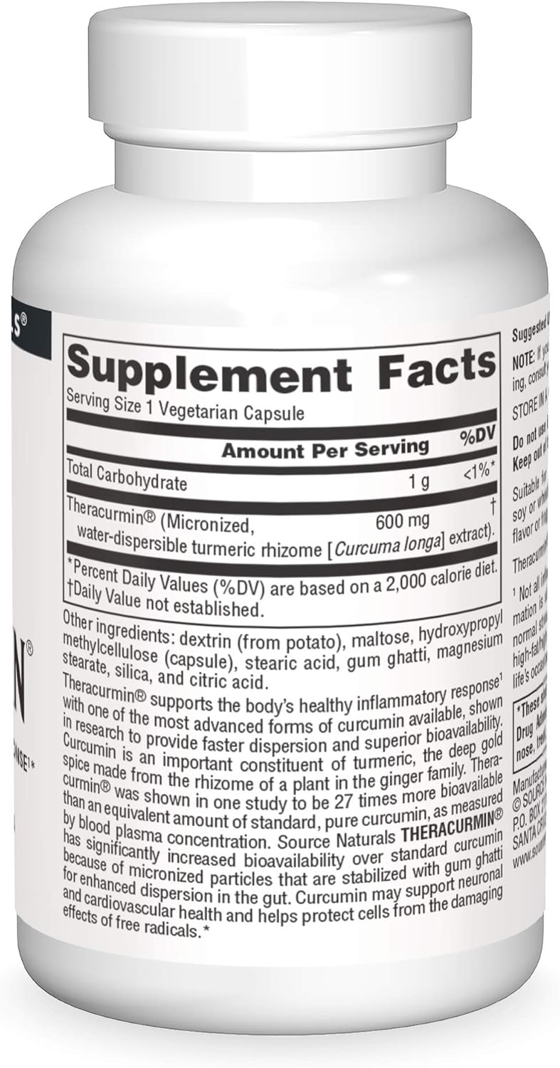 Source Naturals Theracurmin 600mg - 30 Vegetarian Capsules for Healthy Inflammatory Response
