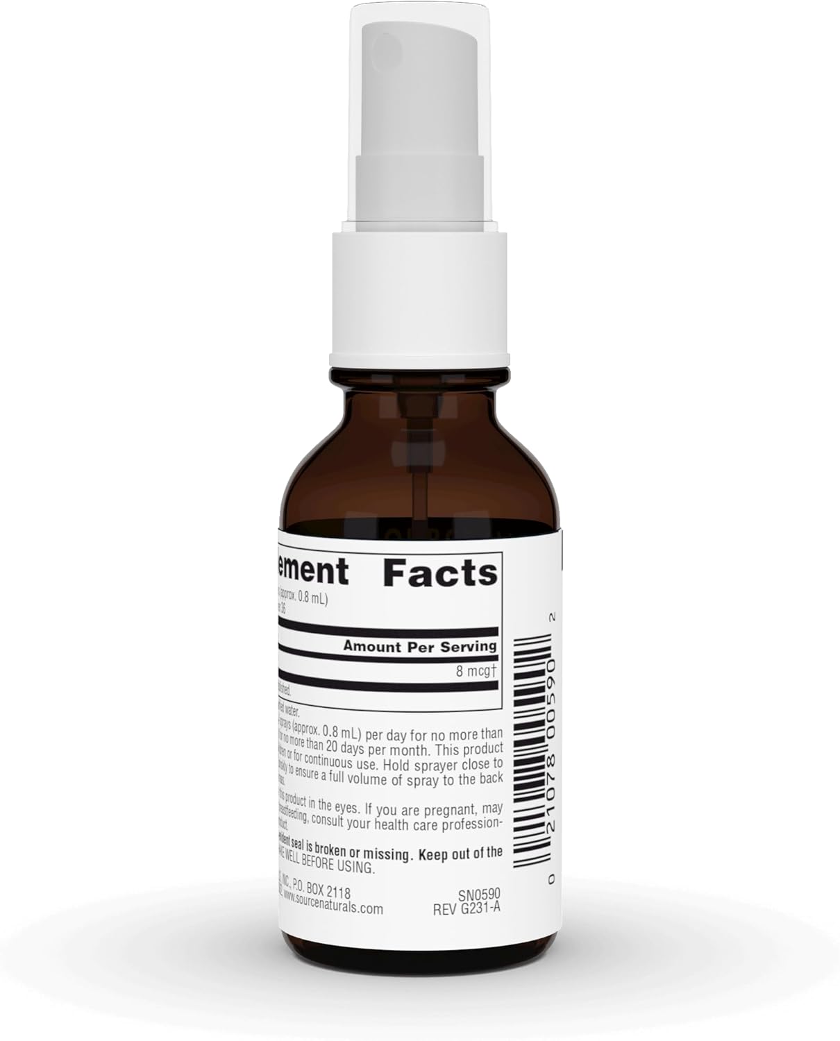 Source Naturals Ultra Colloidal Silver Spray 10 ppm - 1 fl oz for Immune Health