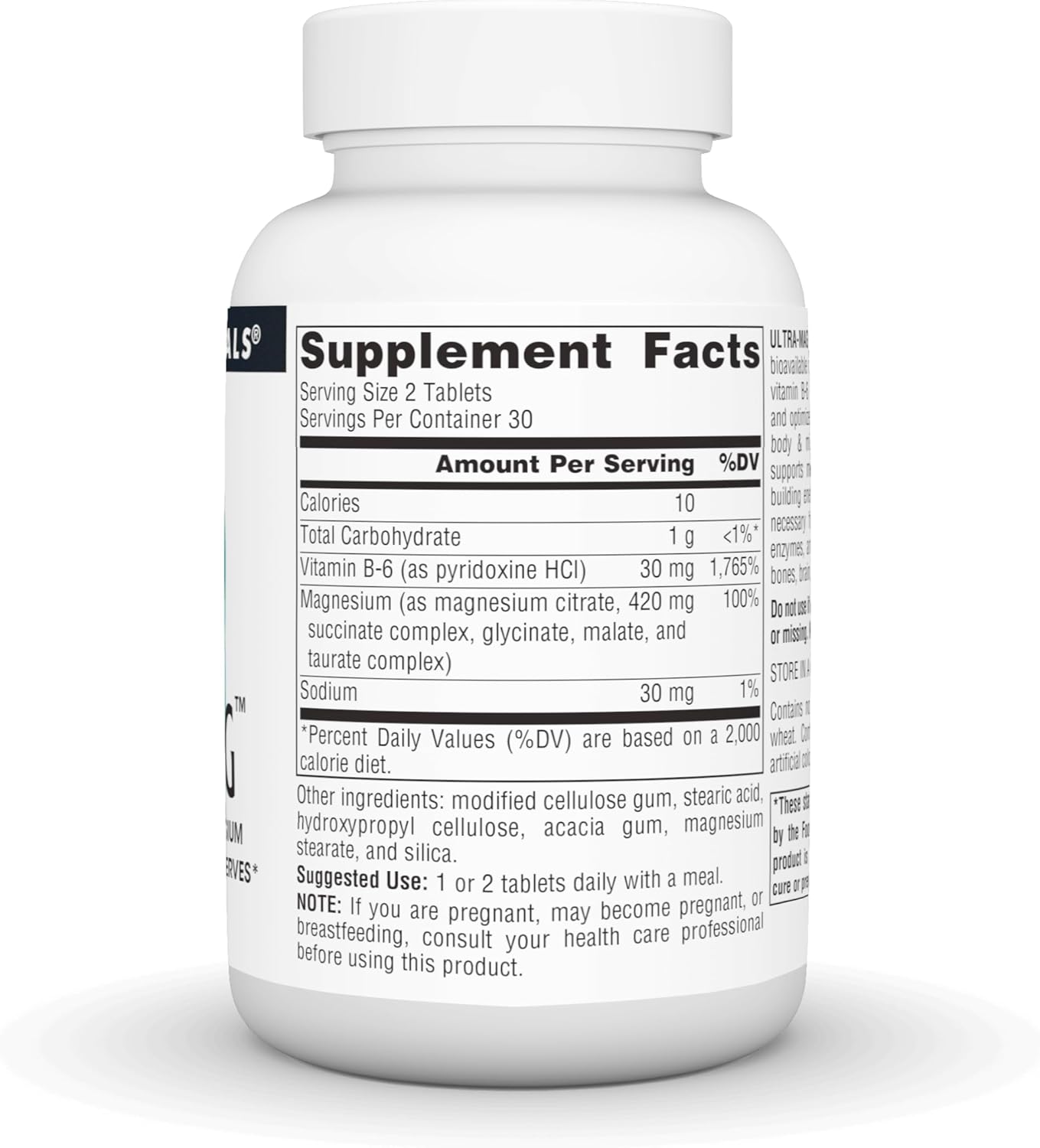 Source Naturals Ultra-Mag 5-in-1 Bioavailable Magnesium Supplement for Muscle Relaxation & Nerve Calming - 60 Vegan Tablets