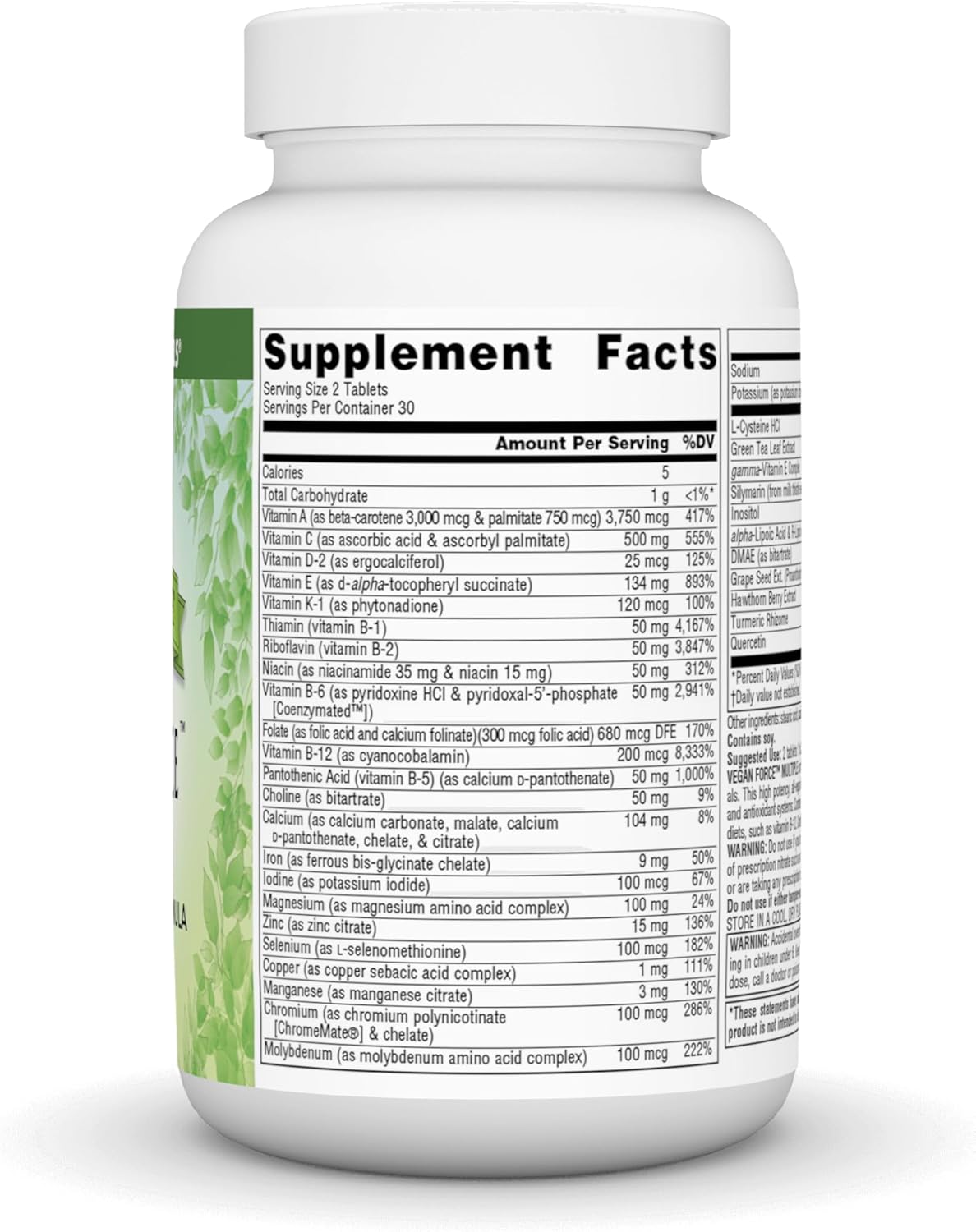 Source Naturals Vegan True Vegan Force Multiple - Advanced Energy Formula for Vegans - 60 Tablets