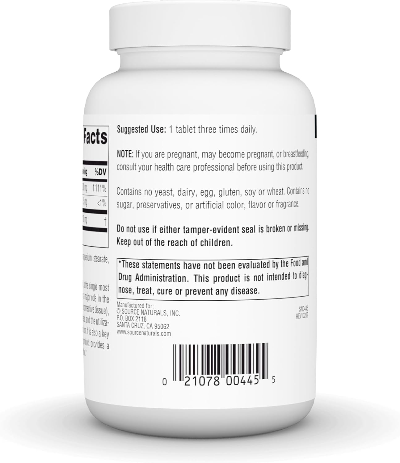 Source Naturals Vitamin C-1000 with Rose Hips 1000mg - Immune System Support - 100 Time Release Tablets