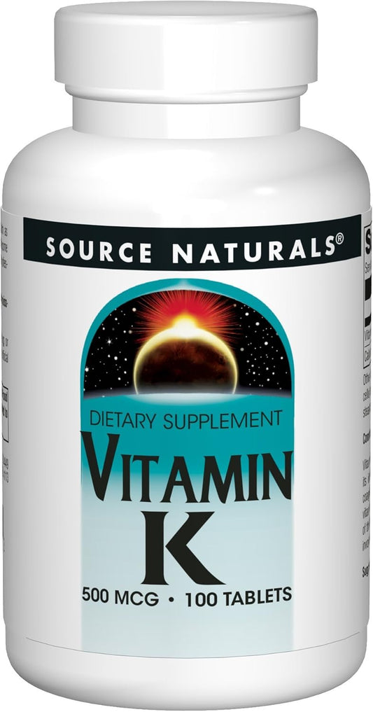 Source Naturals Vitamin K Tablets - Promotes Bone Health - 100 Count