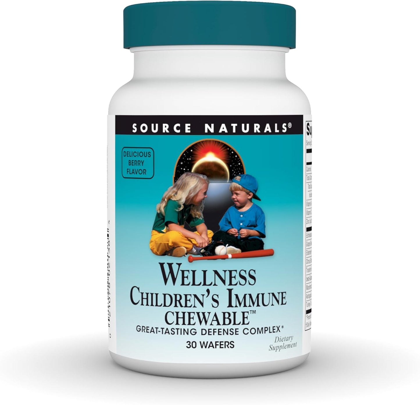 Source Naturals Wellness Children's Immune Chewable Wafers: Raspberry Flavored Defense Complex - 30 Count