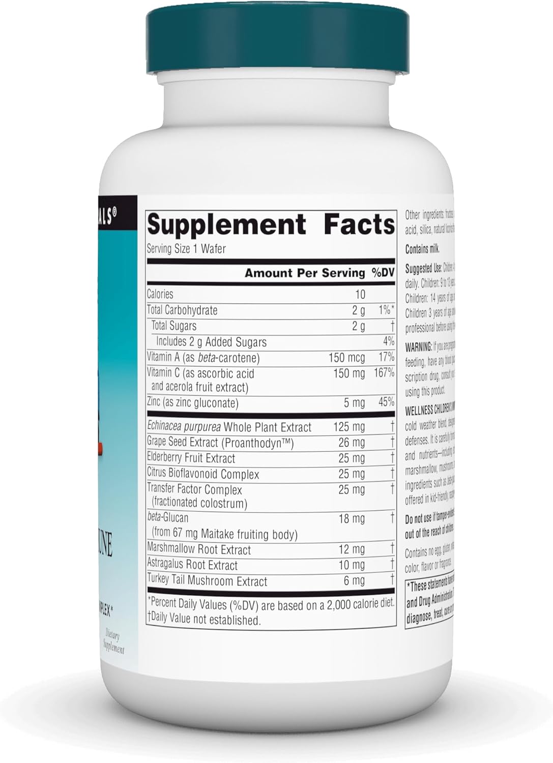 Source Naturals Wellness Children's Immune Chewable Wafers - Berry Flavored Defense Complex for Kids - 60 Count