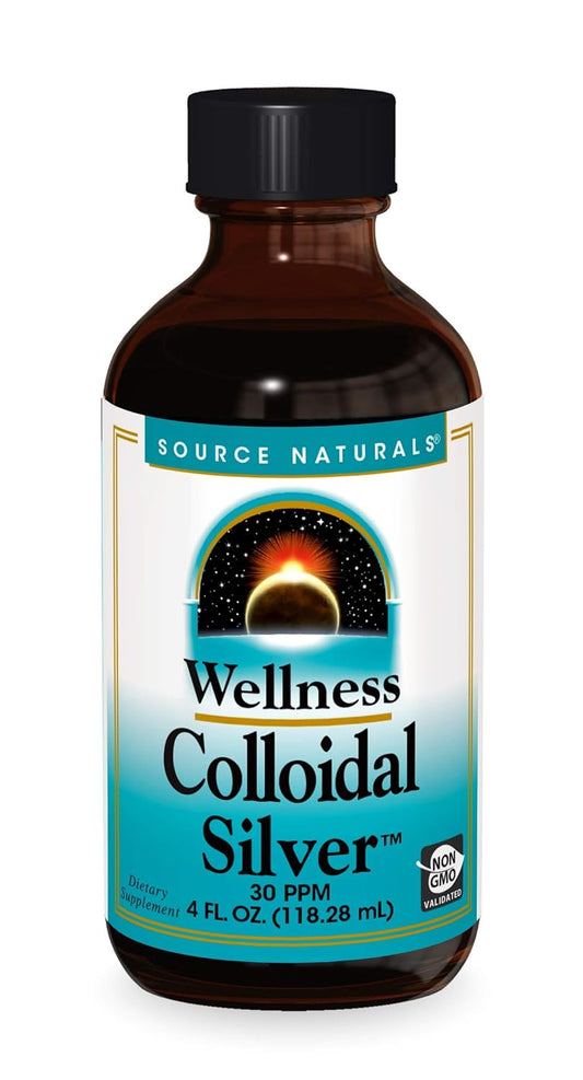 Source Naturals Wellness Colloidal Silver 30 ppm - Supports Physical Well Being - 4 Fluid oz Bottle