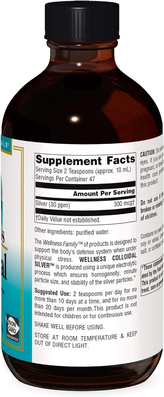 Source Naturals Wellness Colloidal Silver 30 ppm - 16 Fluid oz for Physical Well-Being