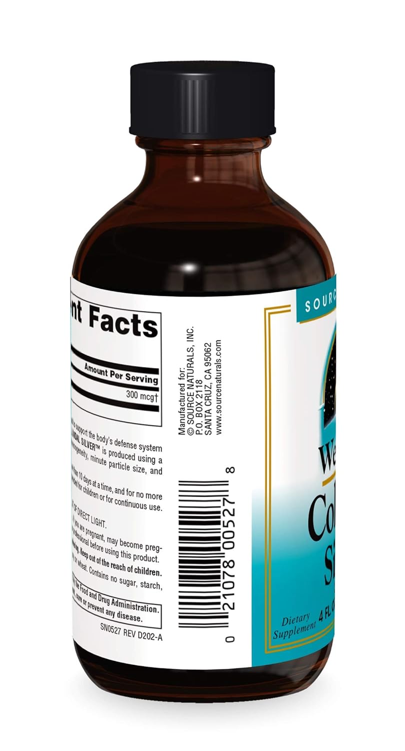 Source Naturals Wellness Colloidal Silver 30 ppm - Supports Physical Well Being - 4 Fluid oz Bottle